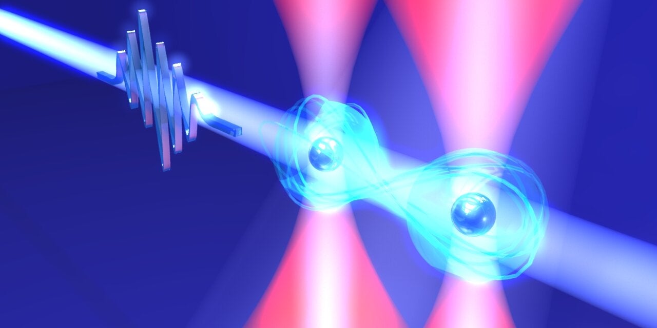 Two atoms captured in optical tweezers