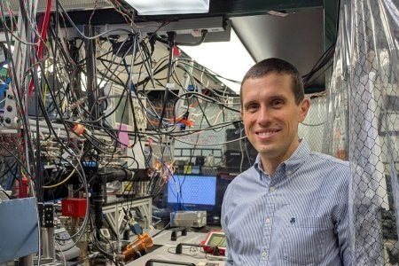 Norbert Linke in the lab.