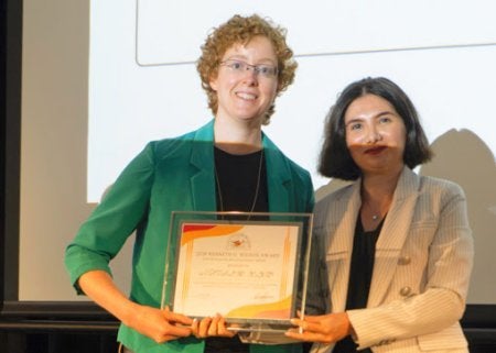 Zohreh Davoudi presents Wilson Award to Natalie Klco